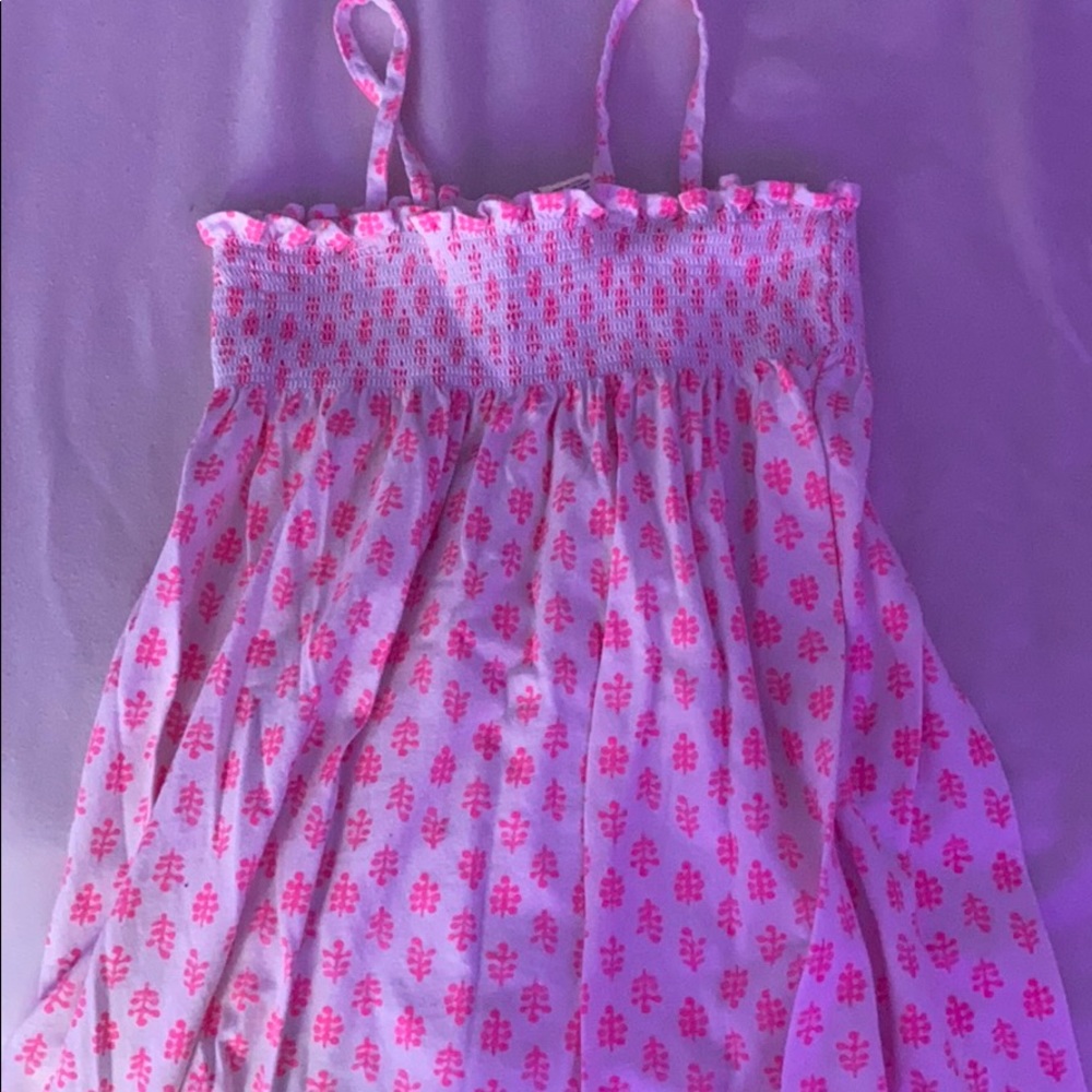 white tank top w hot pink  flowers